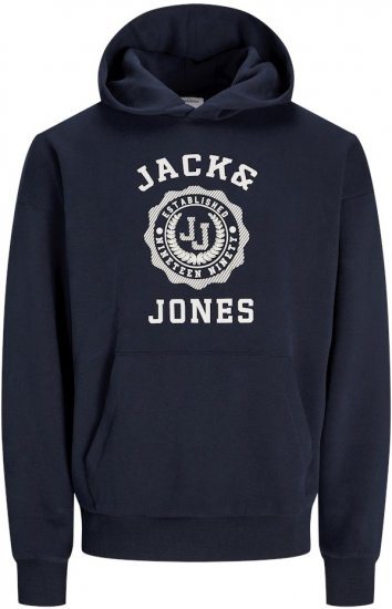 Jack & Jones VICTO Hoodie Navy Blazer - φούτερ/Φούτερ με κουκούλα - φούτερ/Φούτερ με κουκούλα ανδρικά μεγάλα μεγέθη 