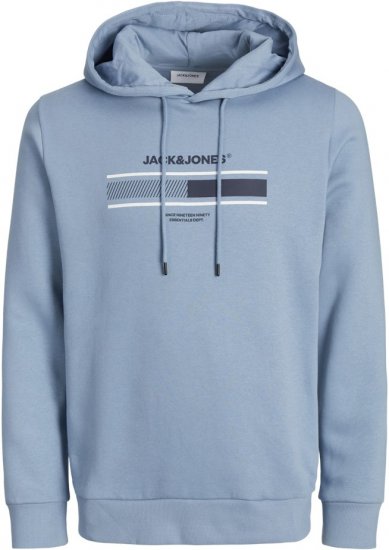 Jack & Jones South Hoodie Light Blue - φούτερ/Φούτερ με κουκούλα - φούτερ/Φούτερ με κουκούλα ανδρικά μεγάλα μεγέθη 