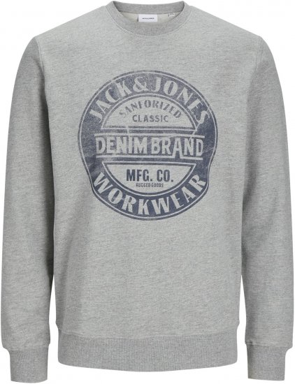 Jack & Jones JJJEANS Sweatshirt Light Grey - φούτερ/Φούτερ με κουκούλα - φούτερ/Φούτερ με κουκούλα ανδρικά μεγάλα μεγέθη 