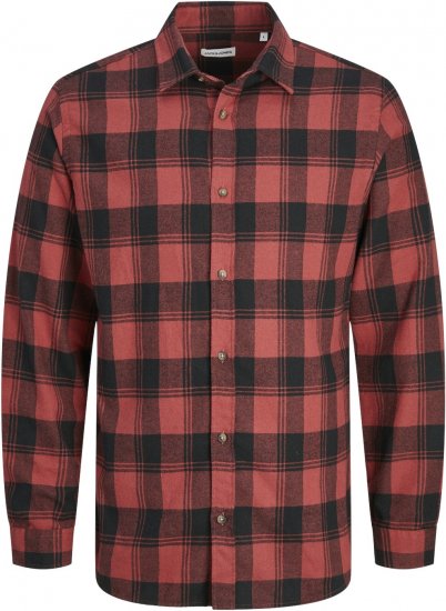 Jack & Jones JJJOSHUA Shirt Red - Πουκάμισα - Aνδρικά πουκαμισα μεγαλα μεγάλα μεγέθη