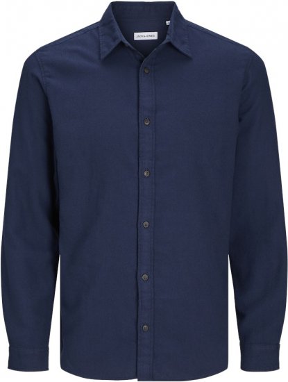 Jack & Jones JOSHUA LS Flannel Shirt Navy Blazer - Πουκάμισα - Aνδρικά πουκαμισα μεγαλα μεγάλα μεγέθη