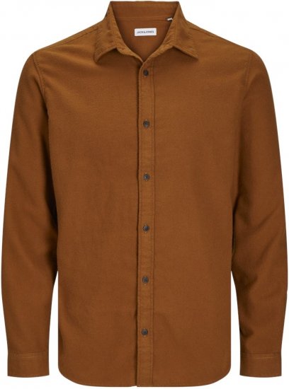 Jack & Jones JOSHUA LS Flannel Shirt Brown - Πουκάμισα - Aνδρικά πουκαμισα μεγαλα μεγάλα μεγέθη