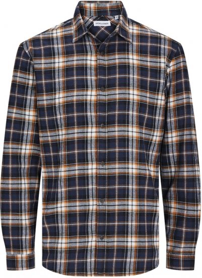 Jack & Jones JOSHUA LS Flannel Shirt Orange - Πουκάμισα - Aνδρικά πουκαμισα μεγαλα μεγάλα μεγέθη