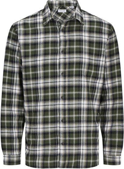 Jack & Jones JOSHUA LS Flannel Shirt Kombu Green - Πουκάμισα - Aνδρικά πουκαμισα μεγαλα μεγάλα μεγέθη