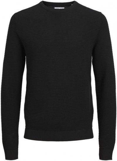 Jack & Jones OTTO Knitted Sweater Black - φούτερ/Φούτερ με κουκούλα - φούτερ/Φούτερ με κουκούλα ανδρικά μεγάλα μεγέθη 
