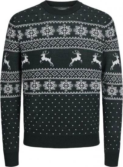 Jack & Jones GABRIEL XMAS Knitted Sweater Green - φούτερ/Φούτερ με κουκούλα - φούτερ/Φούτερ με κουκούλα ανδρικά μεγάλα μεγέθη 