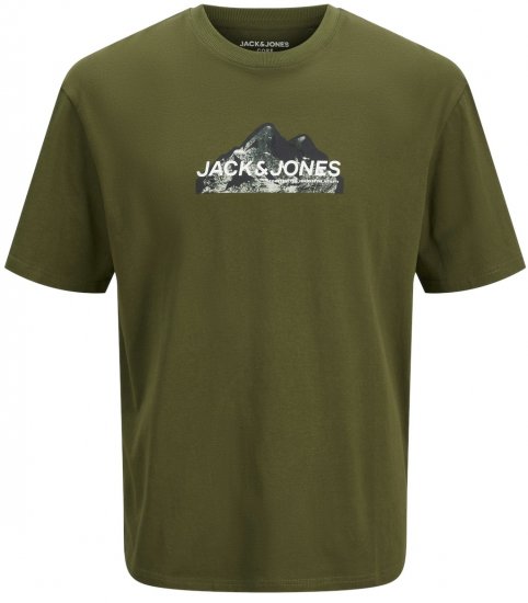 Jack & Jones JCOMOUNTAIN LOGO T-Shirt Cypress - Μακό μπλουζάκια - Aνδρικά μπλουζεσ μεγάλα μεγέθη