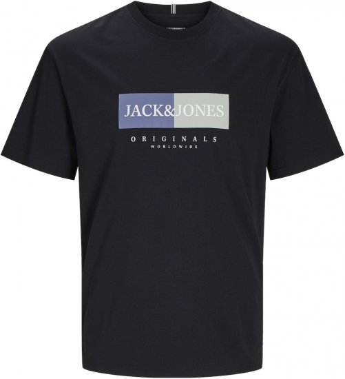 Jack & Jones JORFREDERIKSBERG T-Shirt Black - Μακό μπλουζάκια - Aνδρικά μπλουζεσ μεγάλα μεγέθη