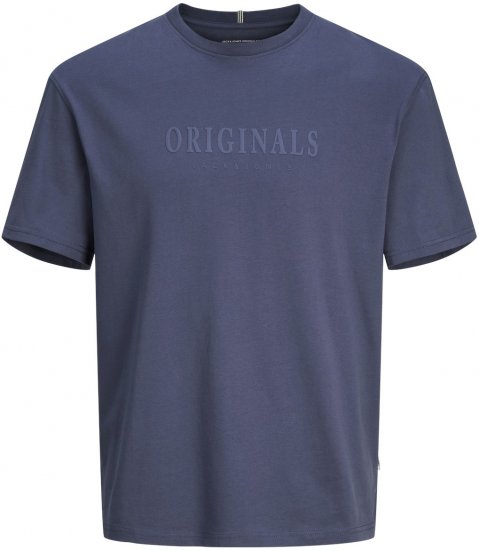 Jack & Jones JORFREDERIKSBERG T-Shirt Blue - Μακό μπλουζάκια - Aνδρικά μπλουζεσ μεγάλα μεγέθη