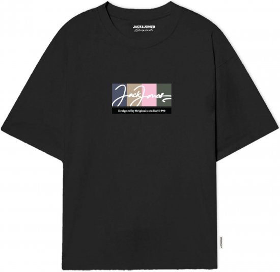Jack & Jones Portland T-Shirt Black - Μακό μπλουζάκια - Aνδρικά μπλουζεσ μεγάλα μεγέθη