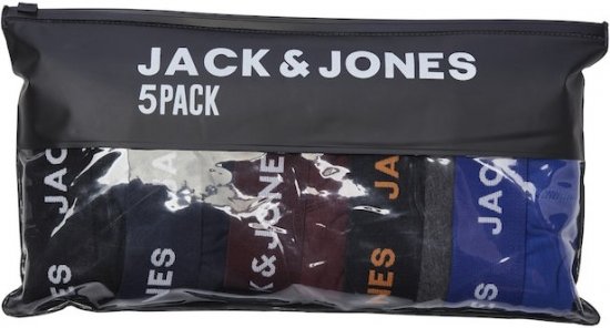 Jack & Jones EVERYDAY Trunks 5 Pack Black - Εσώρουχα/Μαγιό - Aνδρικά Εσώρουχα μεγάλα μεγέθη