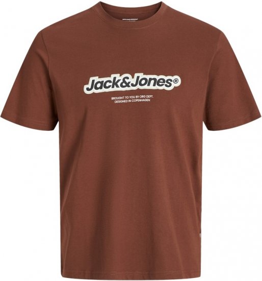 Jack & Jones ESTERBRO Newton T-Shirt Brandy Brown - Μακό μπλουζάκια - Aνδρικά μπλουζεσ μεγάλα μεγέθη