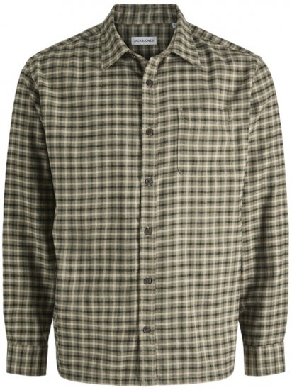 Jack & Jones Mini Check Long Sleeve Shirt Dusty Olive - Πουκάμισα - Aνδρικά πουκαμισα μεγαλα μεγάλα μεγέθη