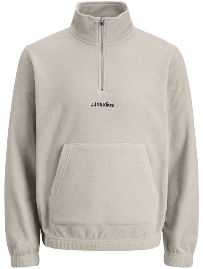 Jack & Jones Soho Half Zip Fleece Sweatshirt Moonbeam - φούτερ/Φούτερ με κουκούλα - φούτερ/Φούτερ με κουκούλα ανδρικά μεγάλα μεγέθη 