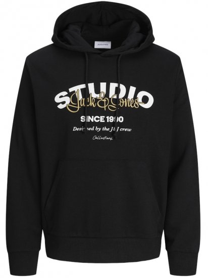 Jack & Jones Yuki Hood Sweatshirt Black - φούτερ/Φούτερ με κουκούλα - φούτερ/Φούτερ με κουκούλα ανδρικά μεγάλα μεγέθη 
