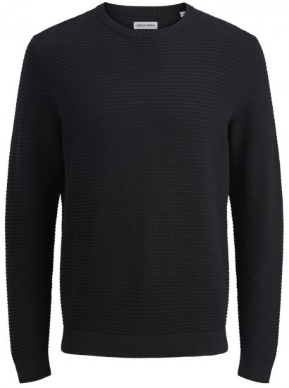 Jack & Jones Otto Crew Neck Knit Pullover Black - φούτερ/Φούτερ με κουκούλα - φούτερ/Φούτερ με κουκούλα ανδρικά μεγάλα μεγέθη 