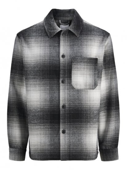 Jack & Jones Zac Long Sleeve Heavy Brush Overshirt Black - Πουκάμισα - Aνδρικά πουκαμισα μεγαλα μεγάλα μεγέθη