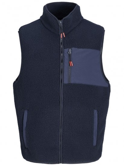 Jack & Jones Thatcher Fleece Vest Sky Captain - Αμάνικα μπουφάν - Γιλέκα σε μεγάλα μεγέθη