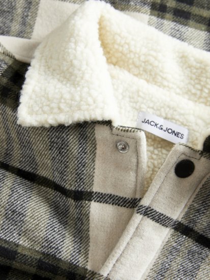 Jack & Jones Zac Teddy Long Sleeve Overshirt Jacket Dusty Olive - Μπουφάν - Aνδρικά μπουφαν μεγάλα μεγέθη