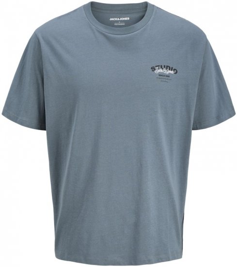 Jack & Jones Yuki Crew Neck T-Shirt Stormy Weather - Μακό μπλουζάκια - Aνδρικά μπλουζεσ μεγάλα μεγέθη