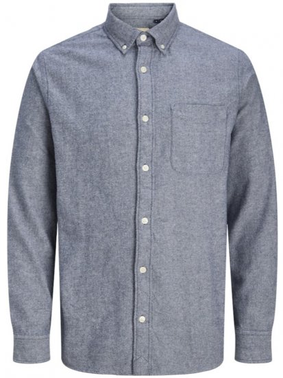 Jack & Jones Brook Twill Long Sleeve Shirt Night Sky - Πουκάμισα - Aνδρικά πουκαμισα μεγαλα μεγάλα μεγέθη