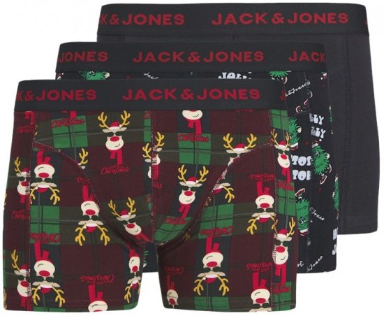 Jack & Jones Rudolph Trunks 3-Pack Dark Navy - Εσώρουχα/Μαγιό - Aνδρικά Εσώρουχα μεγάλα μεγέθη