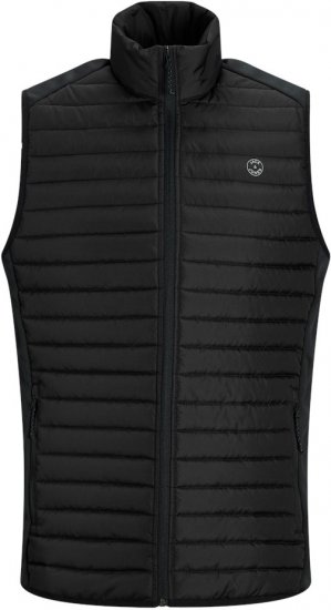 Jack & Jones MULTI BODYWARMER With COLLAR Black - Μπουφάν - Aνδρικά μπουφαν μεγάλα μεγέθη