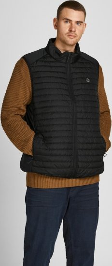 Jack & Jones MULTI BODYWARMER With COLLAR Black - Μπουφάν - Aνδρικά μπουφαν μεγάλα μεγέθη