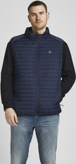 Jack & Jones MULTI BODYWARMER With COLLAR Navy Blazer - Μπουφάν - Aνδρικά μπουφαν μεγάλα μεγέθη