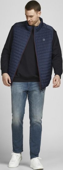 Jack & Jones MULTI BODYWARMER With COLLAR Navy Blazer - Μπουφάν - Aνδρικά μπουφαν μεγάλα μεγέθη