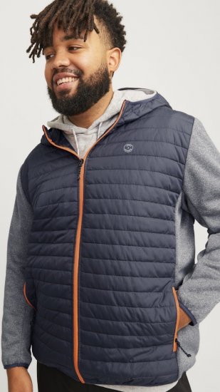 Jack & Jones MULTI QUILTED SET-IN Sleeves Jacket Grey Melange - Μπουφάν - Aνδρικά μπουφαν μεγάλα μεγέθη