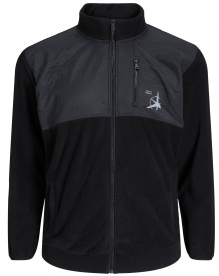 Jack & Jones JCOFILO POLARFLEECE with Zipper Black - φούτερ/Φούτερ με κουκούλα - φούτερ/Φούτερ με κουκούλα ανδρικά μεγάλα μεγέθη 