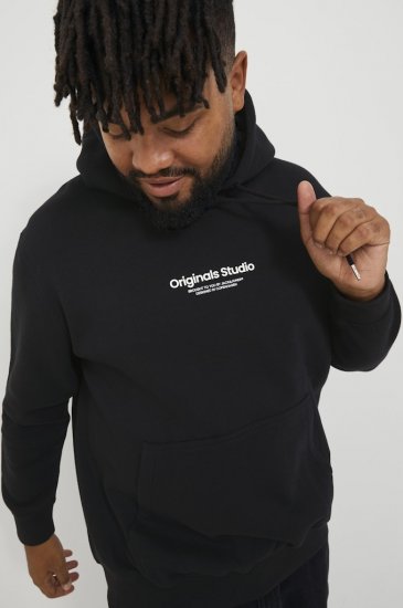 Jack & Jones ESTERBRO Hoodie Black - φούτερ/Φούτερ με κουκούλα - φούτερ/Φούτερ με κουκούλα ανδρικά μεγάλα μεγέθη 