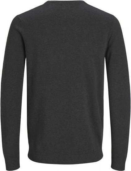 Jack & Jones BASIC Knitted Sweater Dark Grey Melange - φούτερ/Φούτερ με κουκούλα - φούτερ/Φούτερ με κουκούλα ανδρικά μεγάλα μεγέθη 