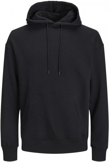 Jack & Jones BRADLEY Hoodie Black - φούτερ/Φούτερ με κουκούλα - φούτερ/Φούτερ με κουκούλα ανδρικά μεγάλα μεγέθη 