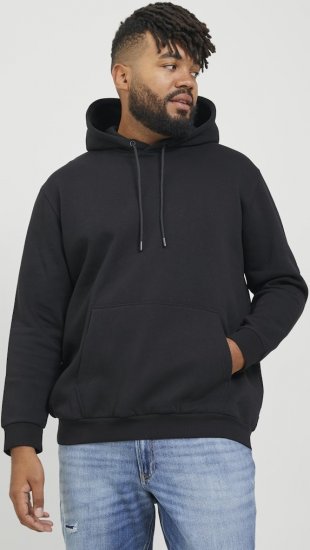 Jack & Jones BRADLEY Hoodie Black - φούτερ/Φούτερ με κουκούλα - φούτερ/Φούτερ με κουκούλα ανδρικά μεγάλα μεγέθη 