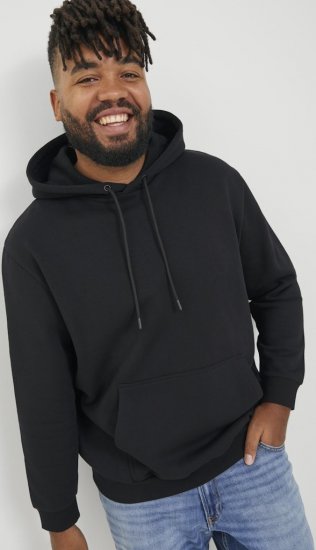 Jack & Jones BRADLEY Hoodie Black - φούτερ/Φούτερ με κουκούλα - φούτερ/Φούτερ με κουκούλα ανδρικά μεγάλα μεγέθη 