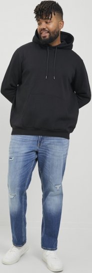 Jack & Jones BRADLEY Hoodie Black - φούτερ/Φούτερ με κουκούλα - φούτερ/Φούτερ με κουκούλα ανδρικά μεγάλα μεγέθη 