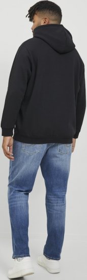 Jack & Jones BRADLEY Hoodie Black - φούτερ/Φούτερ με κουκούλα - φούτερ/Φούτερ με κουκούλα ανδρικά μεγάλα μεγέθη 