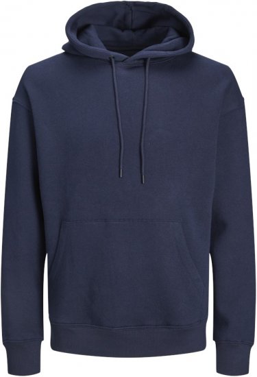 Jack & Jones BRADLEY Hoodie Navy Blazer - φούτερ/Φούτερ με κουκούλα - φούτερ/Φούτερ με κουκούλα ανδρικά μεγάλα μεγέθη 