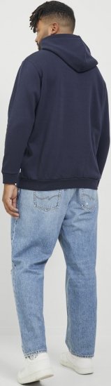 Jack & Jones BRADLEY Hoodie Navy Blazer - φούτερ/Φούτερ με κουκούλα - φούτερ/Φούτερ με κουκούλα ανδρικά μεγάλα μεγέθη 