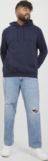 Jack & Jones BRADLEY Hoodie Navy Blazer - φούτερ/Φούτερ με κουκούλα - φούτερ/Φούτερ με κουκούλα ανδρικά μεγάλα μεγέθη 