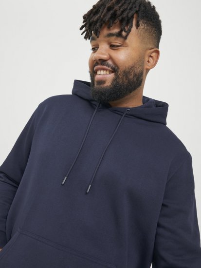 Jack & Jones BRADLEY Hoodie Navy Blazer - φούτερ/Φούτερ με κουκούλα - φούτερ/Φούτερ με κουκούλα ανδρικά μεγάλα μεγέθη 