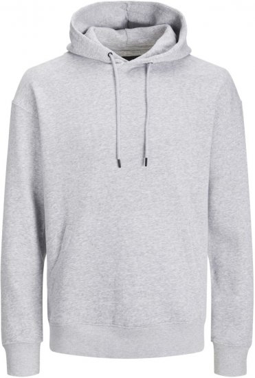 Jack & Jones BRADLEY Hoodie Light Grey Melange - φούτερ/Φούτερ με κουκούλα - φούτερ/Φούτερ με κουκούλα ανδρικά μεγάλα μεγέθη 