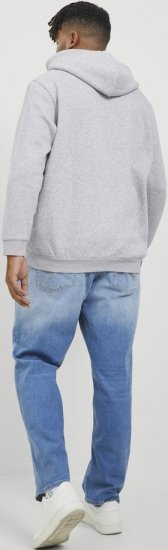 Jack & Jones BRADLEY Hoodie Light Grey Melange - φούτερ/Φούτερ με κουκούλα - φούτερ/Φούτερ με κουκούλα ανδρικά μεγάλα μεγέθη 