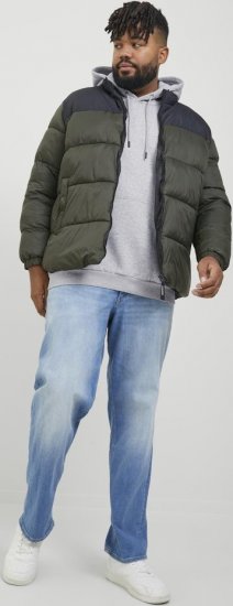 Jack & Jones BRADLEY Hoodie Light Grey Melange - φούτερ/Φούτερ με κουκούλα - φούτερ/Φούτερ με κουκούλα ανδρικά μεγάλα μεγέθη 