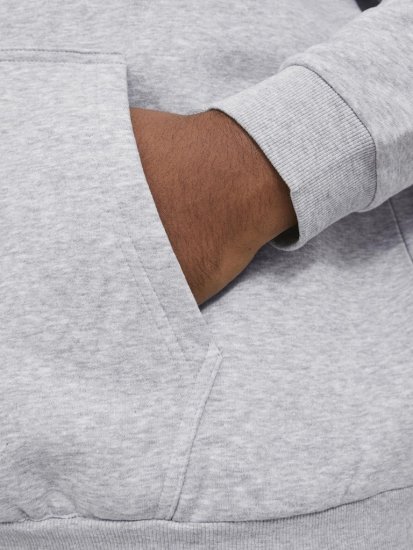 Jack & Jones BRADLEY Hoodie Light Grey Melange - φούτερ/Φούτερ με κουκούλα - φούτερ/Φούτερ με κουκούλα ανδρικά μεγάλα μεγέθη 