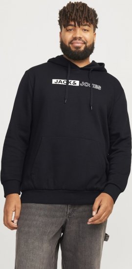 Jack & Jones CORP LOGO PLAY 5 Print Hoodie Black - φούτερ/Φούτερ με κουκούλα - φούτερ/Φούτερ με κουκούλα ανδρικά μεγάλα μεγέθη 