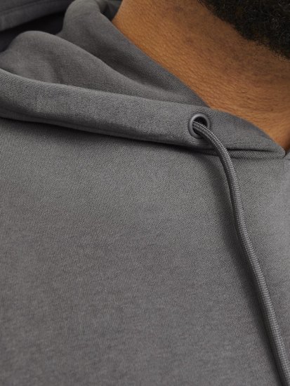 Jack & Jones BRADLEY Hoodie Grey - φούτερ/Φούτερ με κουκούλα - φούτερ/Φούτερ με κουκούλα ανδρικά μεγάλα μεγέθη 