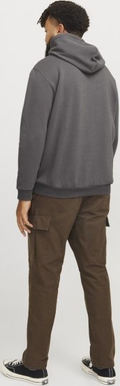 Jack & Jones BRADLEY Hoodie Grey - φούτερ/Φούτερ με κουκούλα - φούτερ/Φούτερ με κουκούλα ανδρικά μεγάλα μεγέθη 
